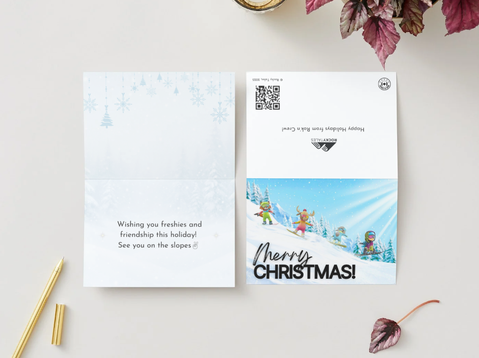 Freshies & Friendship - Rok'n Crew Snowboards Christmas Card